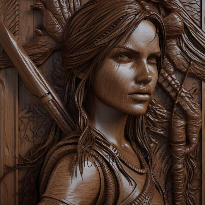 Lara Croft 4 stl model for CNC